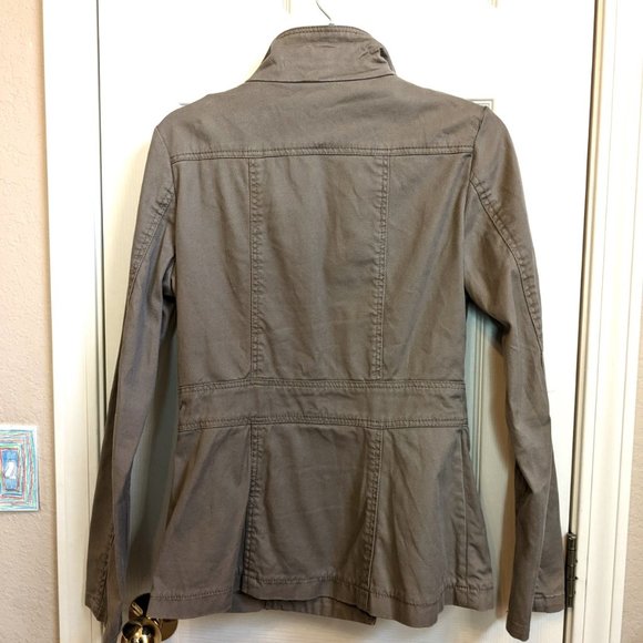 H&M Double Breasted Tan Khaki Field Jacket Utility Jacket Size Small - Picture 3 of 12